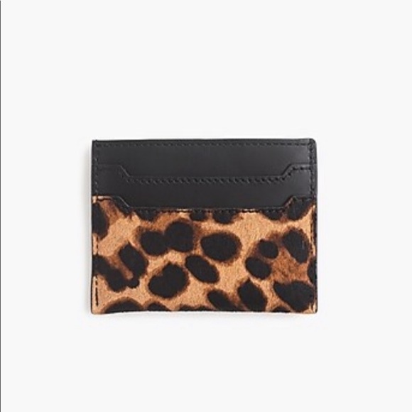 J. Crew Handbags - J.Crew | Leopard Italian Leather Card Holder NWOT